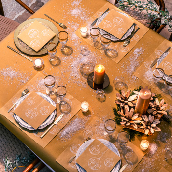 Preview: Paviot Servietten boule a neige, Schneekugel, Druck gold, style